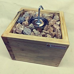 Fogón de Bioetanol de un quemador en madera rústica. Costo $800