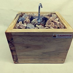 Fogón de Bioetanol de un quemador en madera rústica. Costo $800