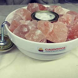 Fogón de Bioetanol de un quemador en cerámica térmica con sal del Himalaya. Costo $900