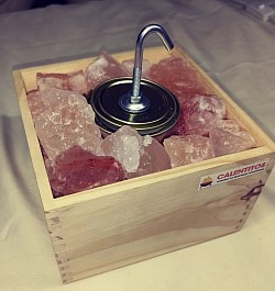 Fogón de Bioetanol de un quemador en madera rústica con sal del Himalaya. Costo $1000