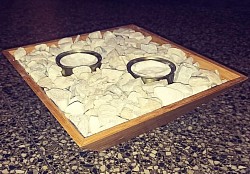 Fogón de Bioetanol de dos quemadores en bambú, fina terminación. Costo $1500
