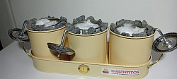 Fogón de Bioetanol de tres quemadores en metal, fogones desmontables. Costo $1800